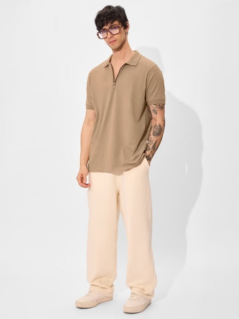 Solids Camel Brown Polos