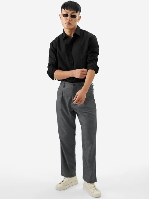 Cotton Linen Bold Black Cotton Linen Shirts