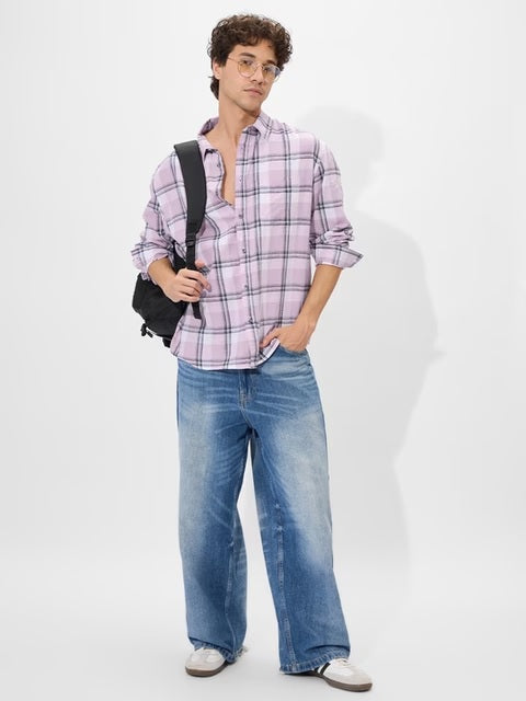 Plaid Rosy Grid Shirts