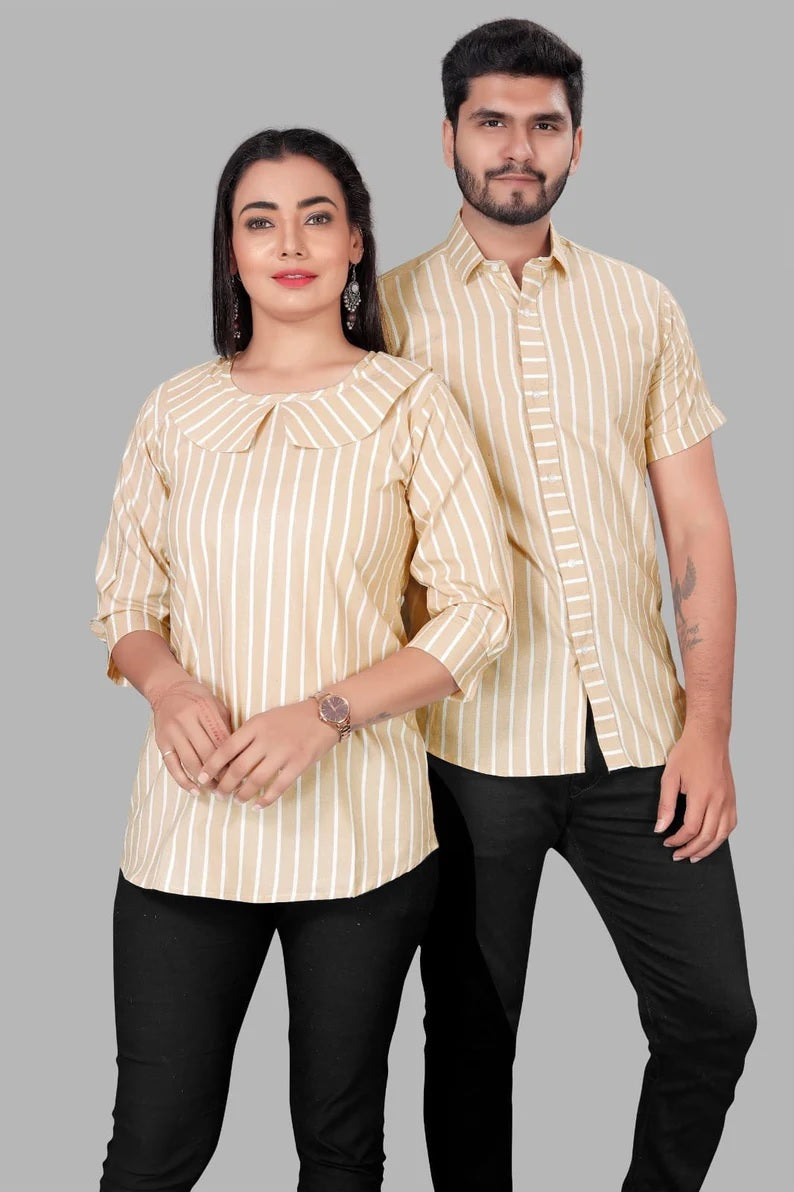 Tunic Top & Shirt Cotton Couple Combo Set