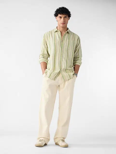 Cotton Linen Stripes Meadow Shirts