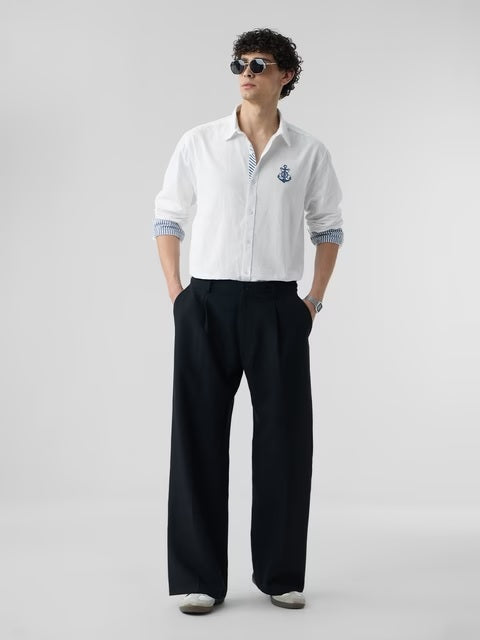 Anchor Crest Cotton Linen Shirts