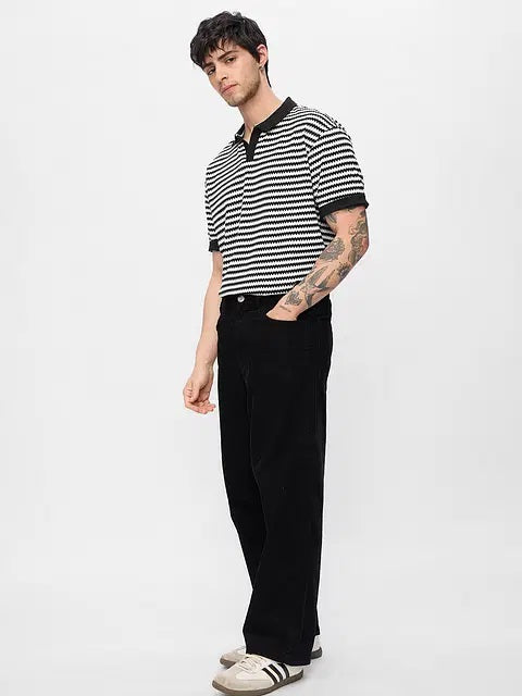 Jacquard Polo Monochrome Oversized Polos tshirt