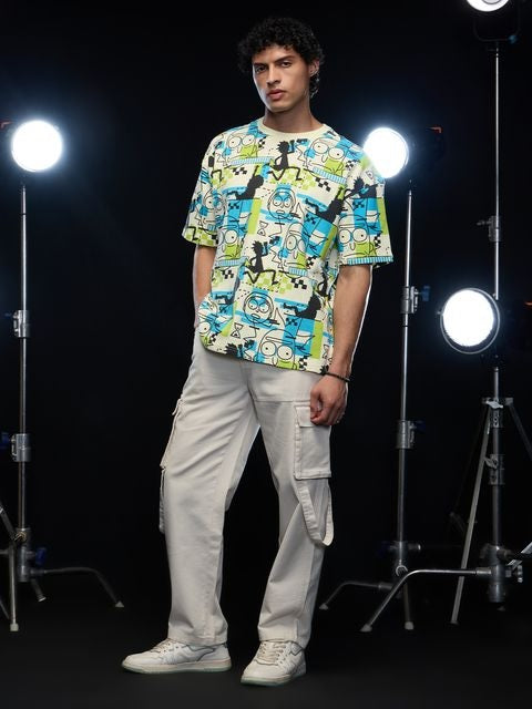Rick & Morty Glitch Oversized T-Shirts