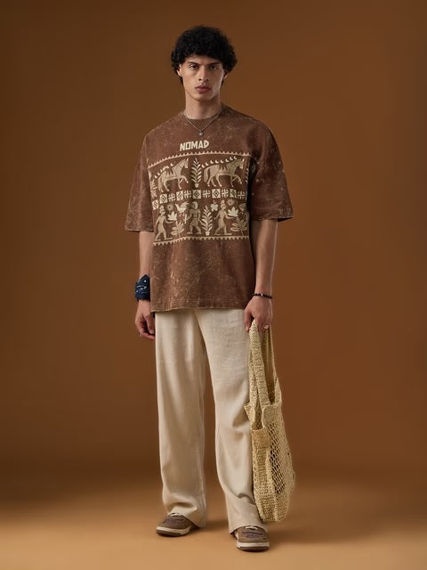 Nomad Brown Super Oversized T-Shirts