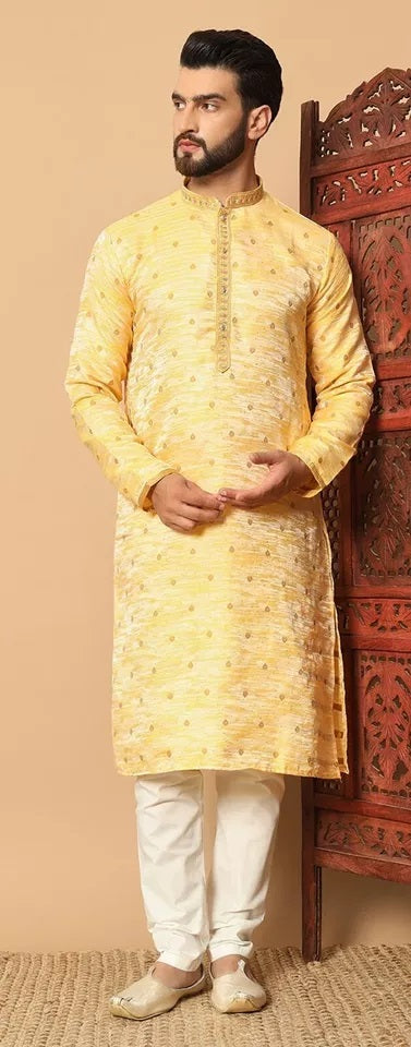 Designer Ethnic Stitched Heavy Jacquard Kurta Pajama Set For Mens