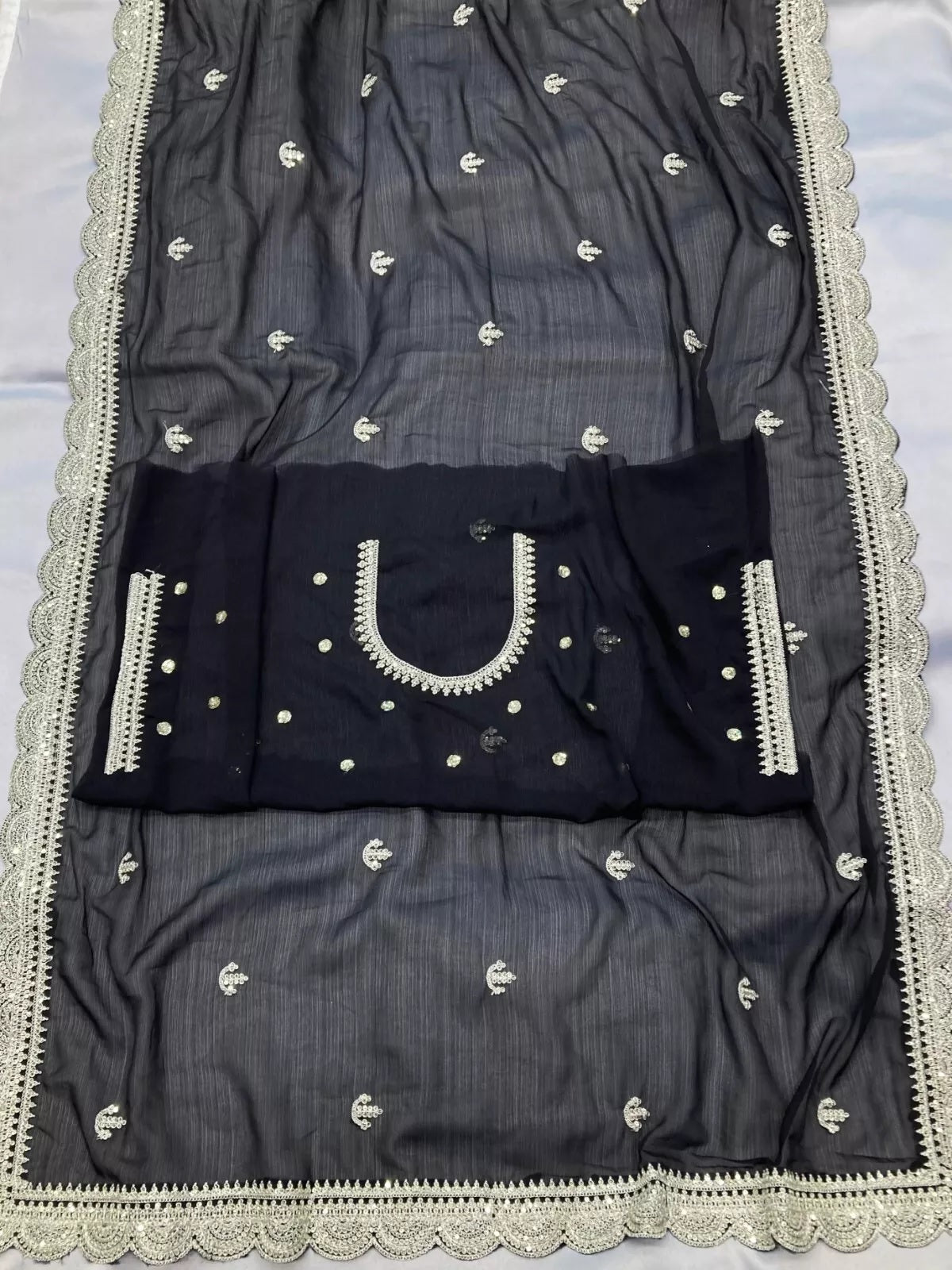 Traditional Party Zomato Chiffon Silk Saree, Wedding Bollywood Sari & Blouse