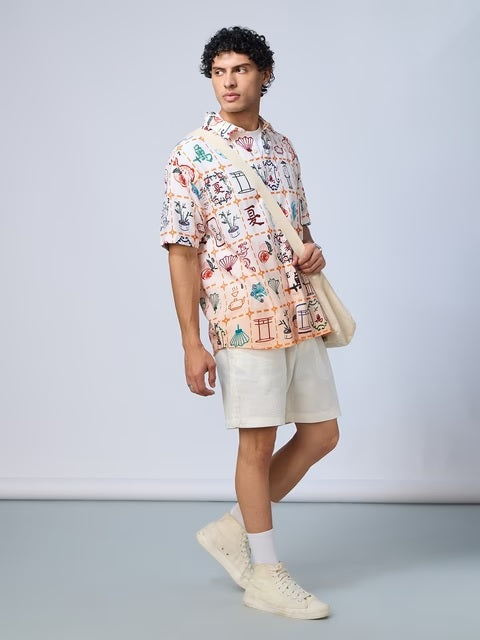 Ombre Mahjong Tiles Oversized Shirts