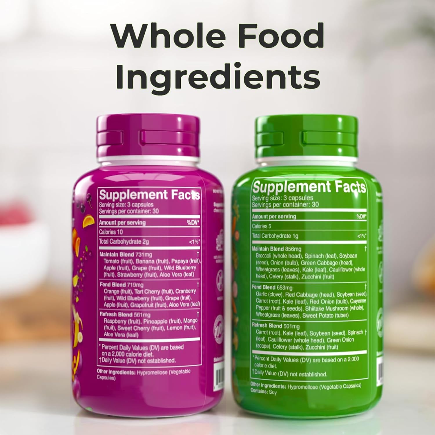 WELLCURYA Natural Fruits & Veggies Supplement – 90 Capsules for Daily Nutrition & Wellness