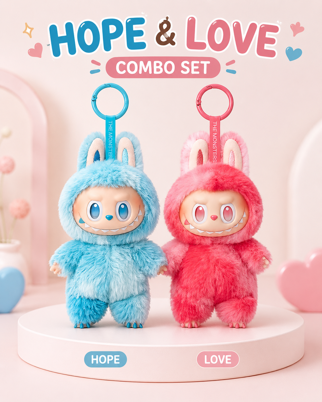 Hope & Love Labubu Doll Combo Set – Cute Plush Dolls