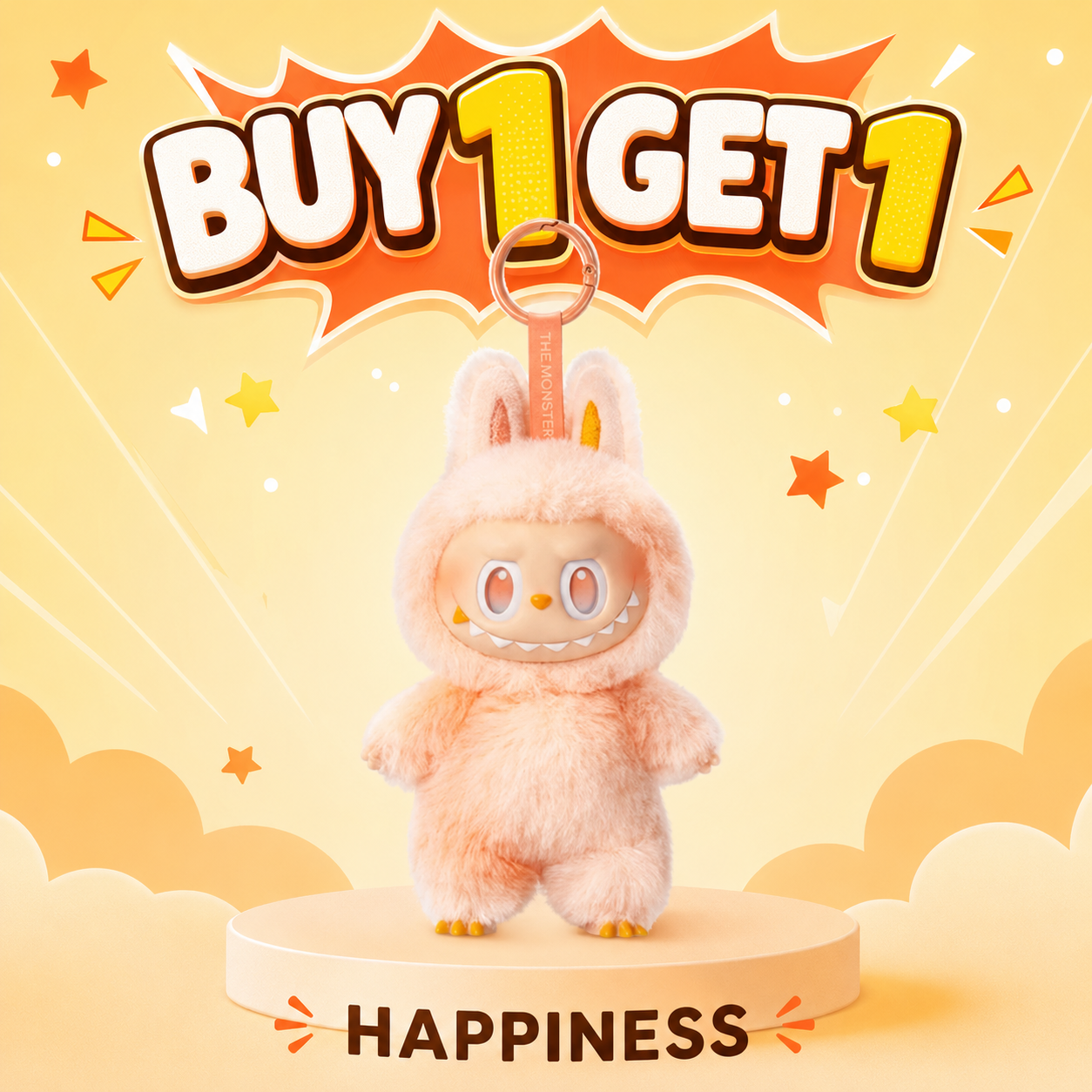 Cute Happiness Labubu Plush Doll Toy – (Buy One Get One) Free Gift