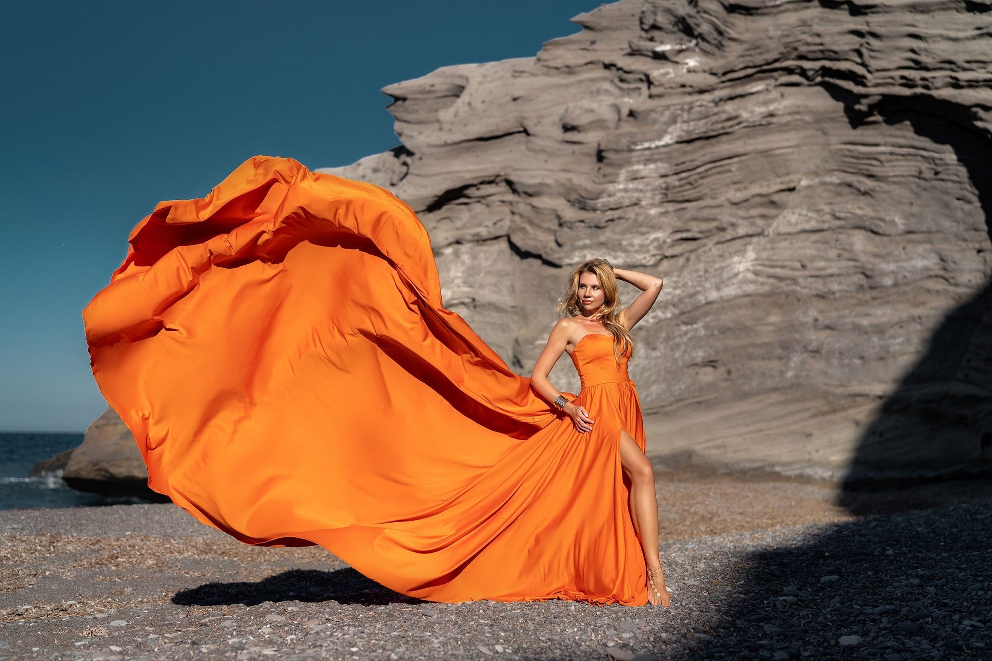 Photoshoot Dress | Flowy Dress | Santorini Flying Dress