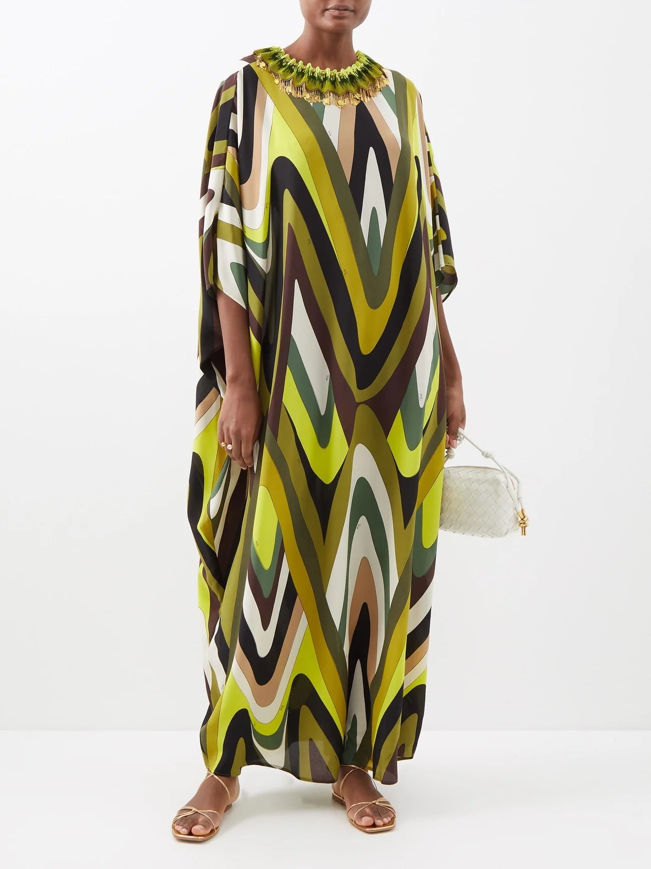 Designer Silk Crepe Kaftan with Flowing Caftan For Women's