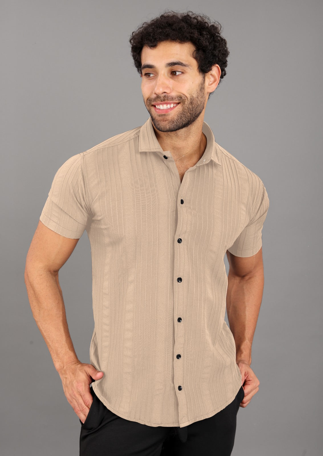 Popcorn Men's Solid Classic Fit Shirt