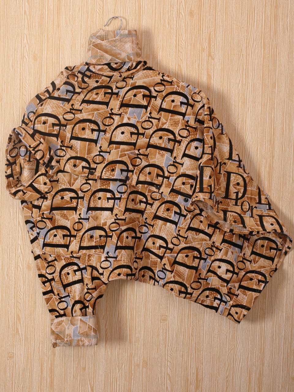 Popcorn with velvet print Men's Shirt Set