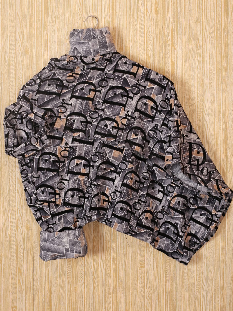 Popcorn with velvet print Men's Shirt Set