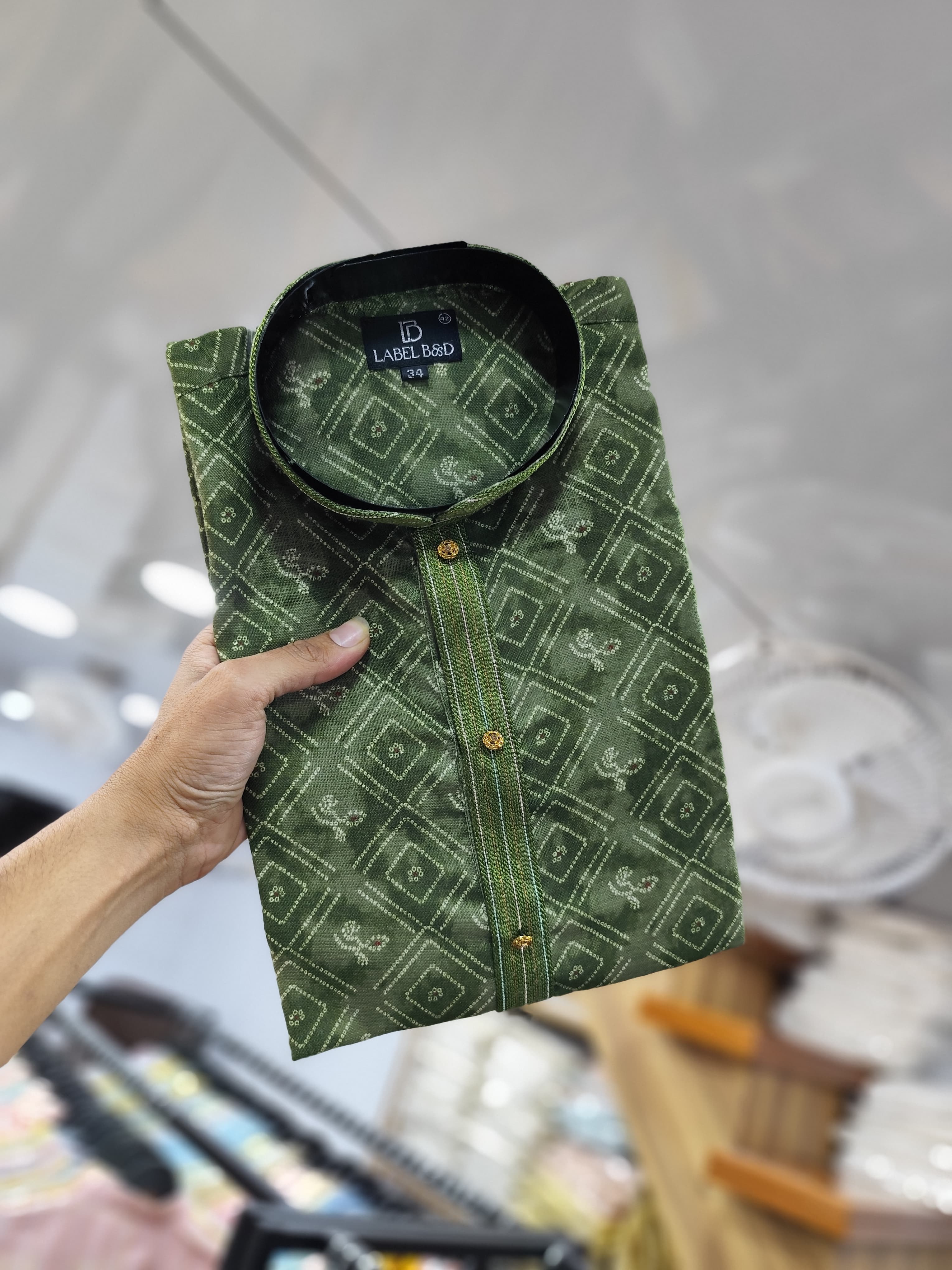 Men's Traditional Wear Semi Linen Digital Printed Kurta Pajama Set