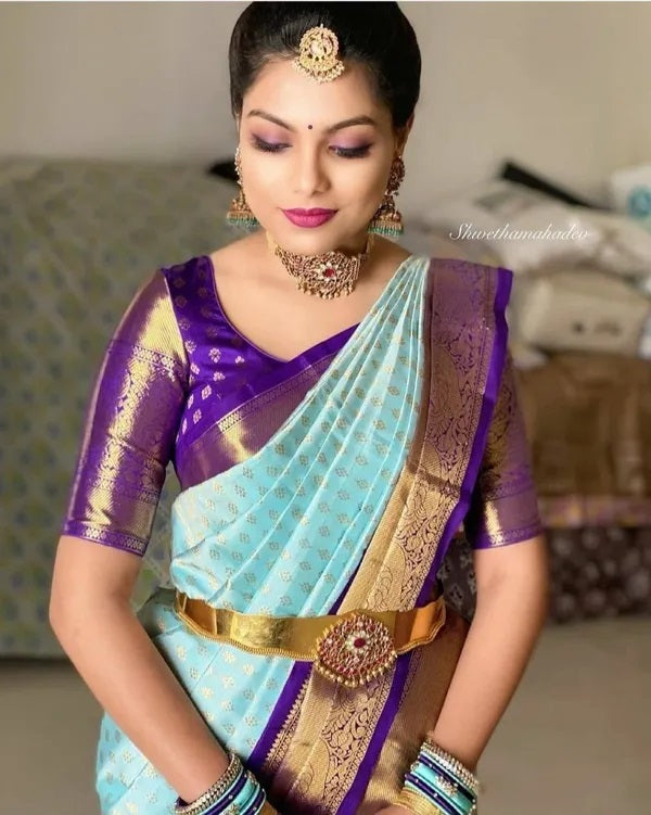 Banarasi Soft Silk Saree, Gorgeous Elegant Beautiful Sari With Blouse
