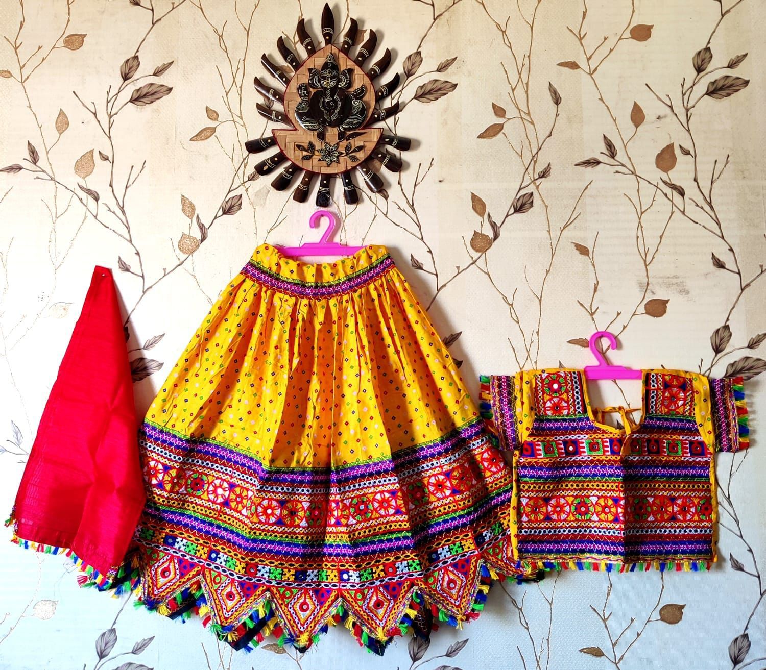 Girls & Kids Navratri Festival Wear Pure Cotton Lehenga Choli With Dupatta