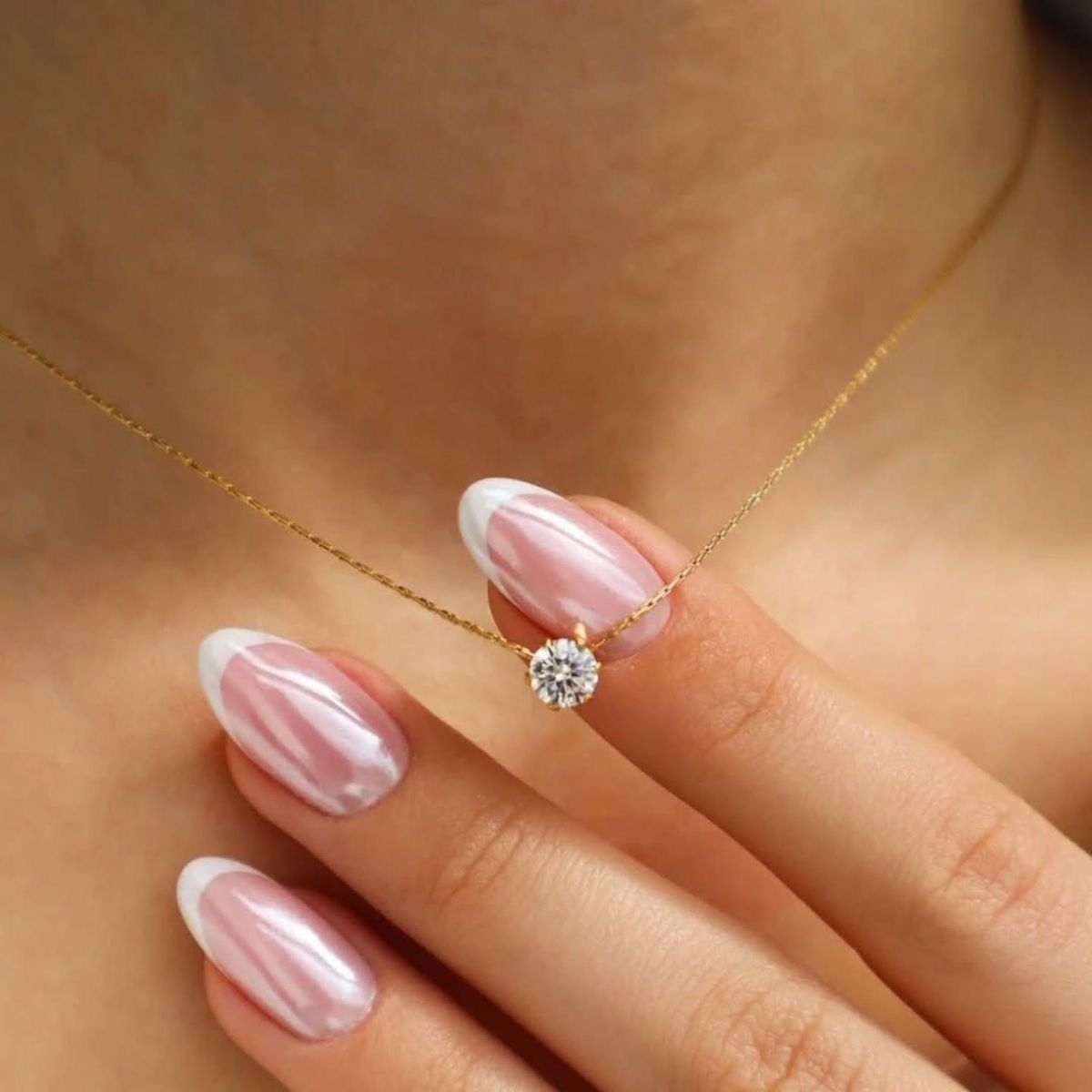 Stainless Steel Anti Tarnish Solitaire Crystal Necklace, Dainty Gold Chain Necklace, Waterproof Minimalist Jewelry, Gift for Women