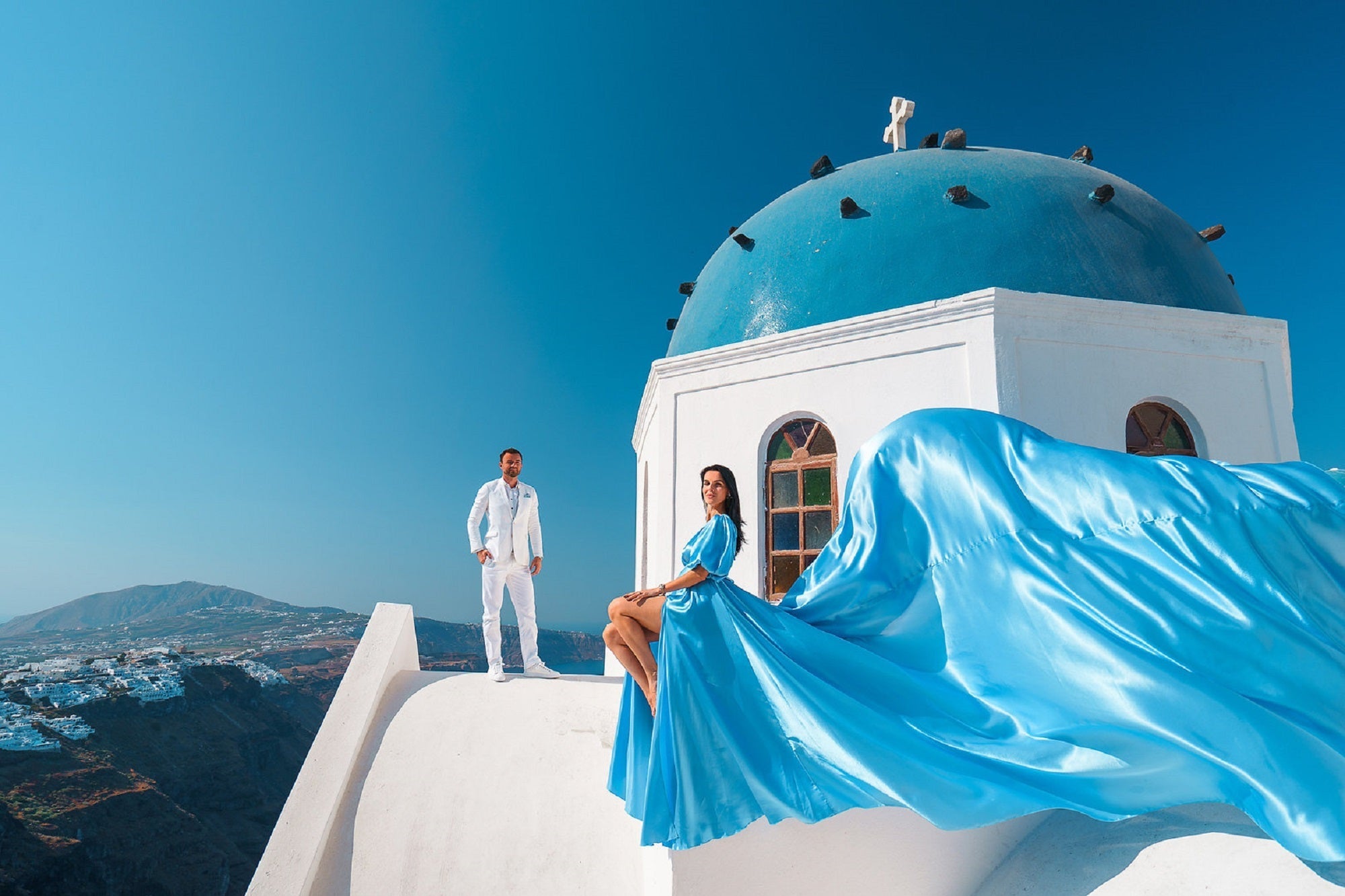 Santorini Flying Dress for Photoshoot, Long Flying Dress