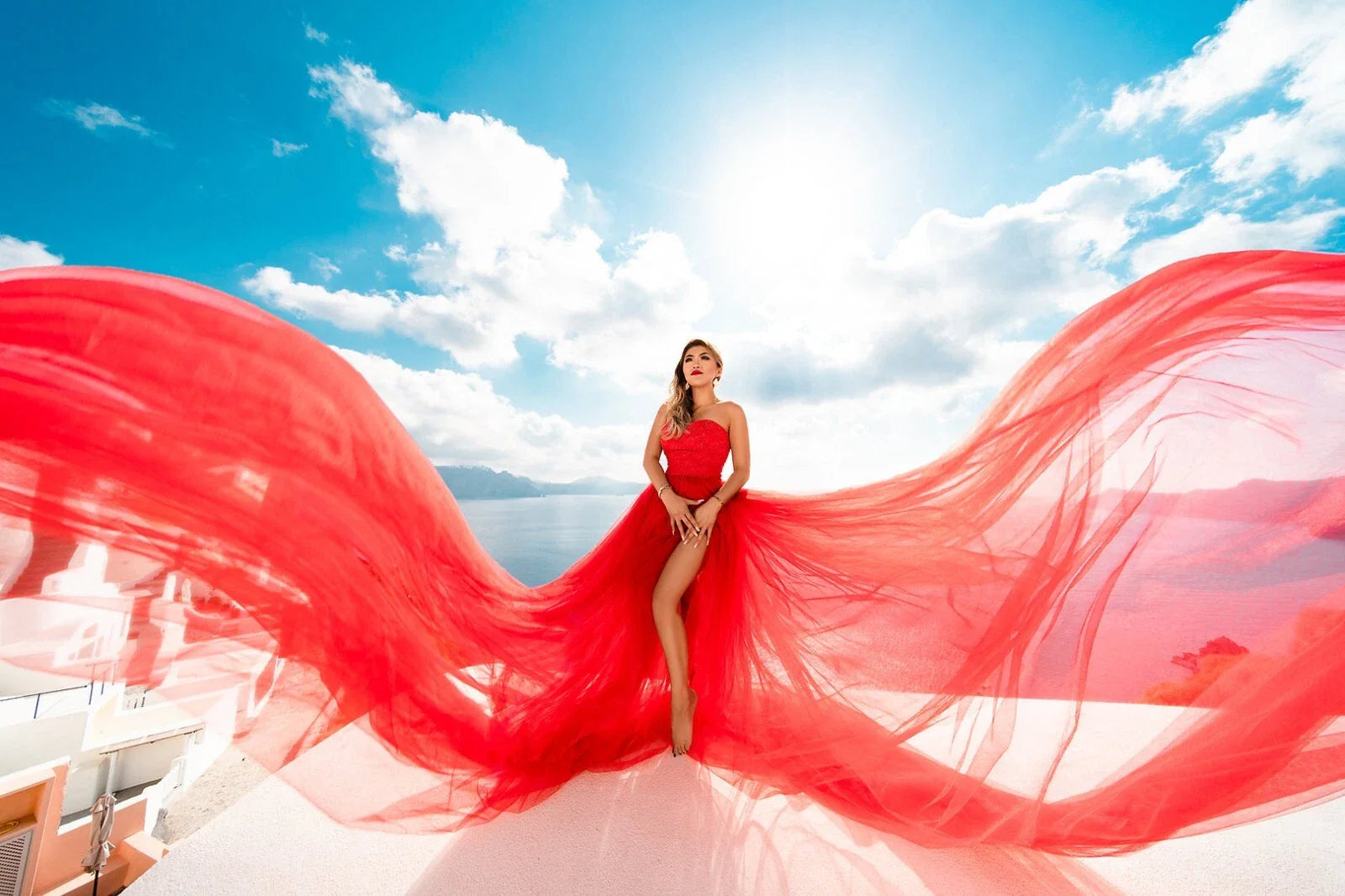 Flying Dress for Photoshoots: Iconic Long Flowy Gown 4XL(24)