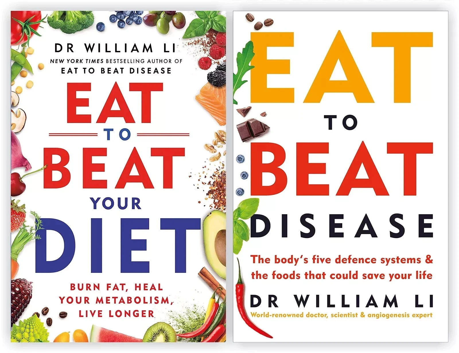 Eat to Beat Your Diet & Eat to Beat Disease 2 Books Set By William W Li 2023