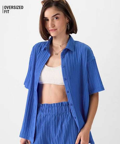 Solids Blue Jasper Women Boyfriend Shirts