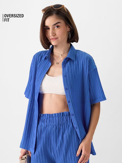 Solids Blue Jasper Women Boyfriend Shirts