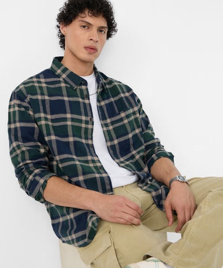 Plaid Emerald Men Relaxed Shirts