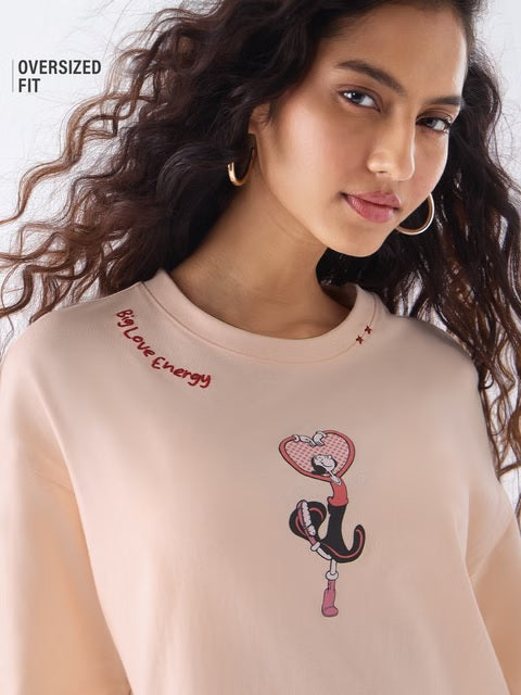 Popeye Big Love Energy Women Oversized T-Shirts