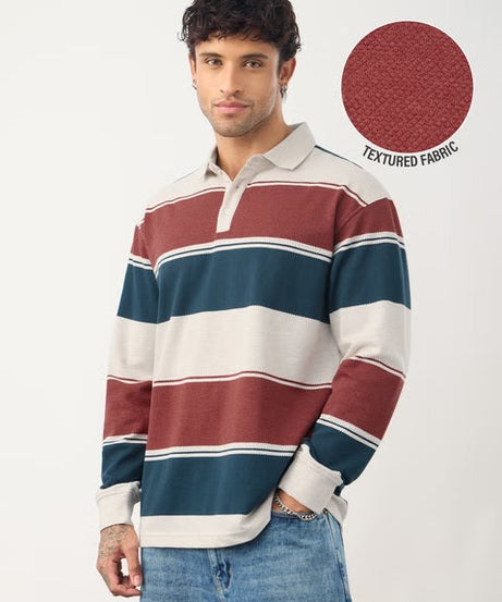 Popcorn Stripes Bricklane Men Rugby Polos