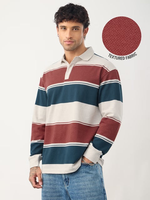 Popcorn Stripes Bricklane Men Rugby Polos