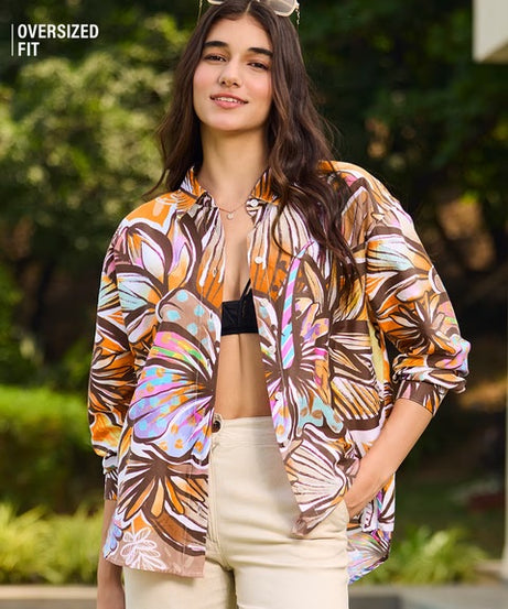 Floral Mirage Women Boyfriend Shirts