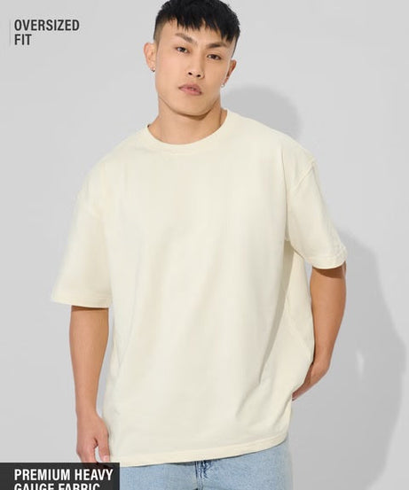 Solids Off White Oversized T-Shirts