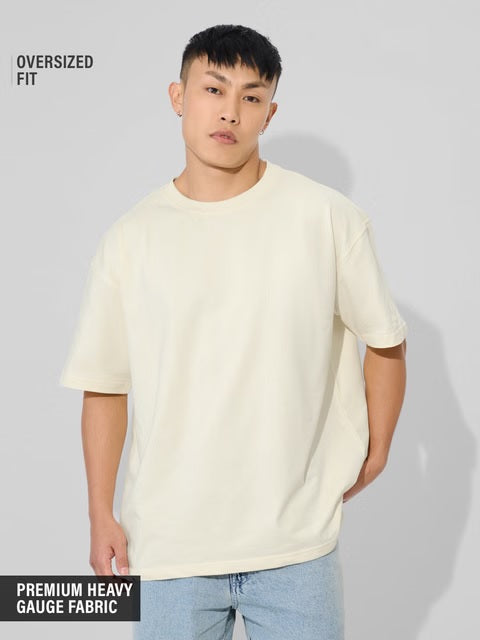 Solids Off White Oversized T-Shirts