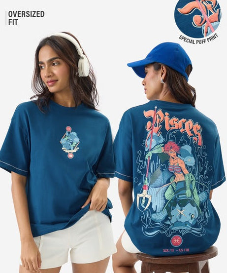 Zodiac Pisces Women Oversized T-Shirts