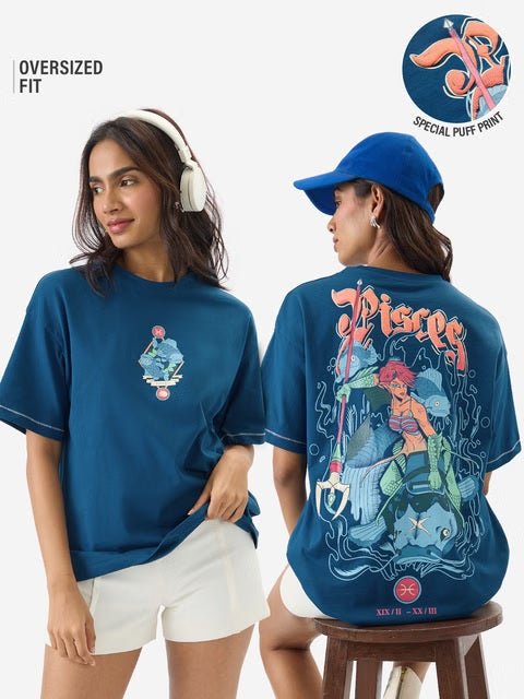 Zodiac Pisces Women Oversized T-Shirts