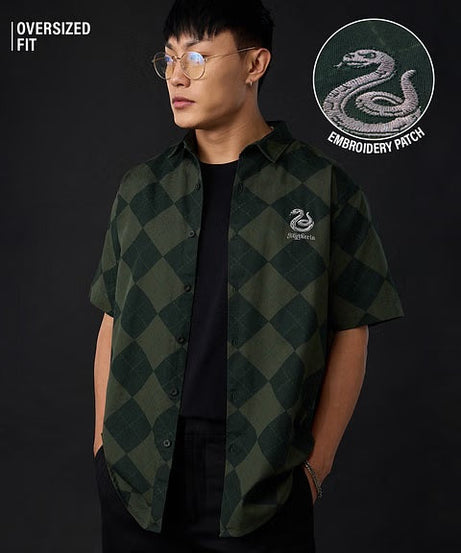 Harry Potter Slytherin Argyle Oversized Shirts