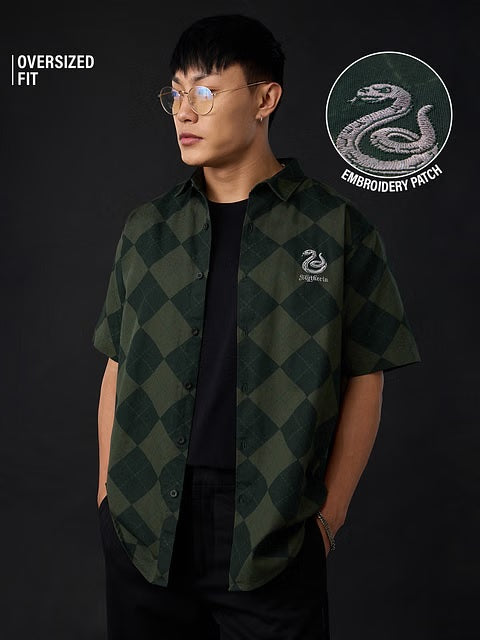 Harry Potter Slytherin Argyle Oversized Shirts