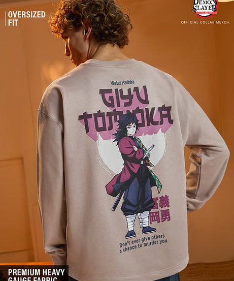 Demon Slayer Giyu Oversized Full Sleeve T-Shirts