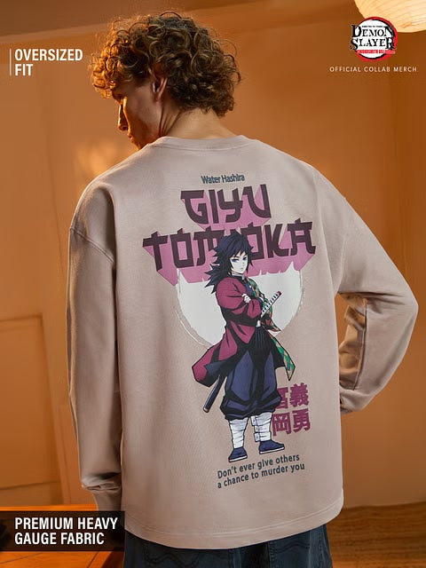Demon Slayer Giyu Oversized Full Sleeve T-Shirts