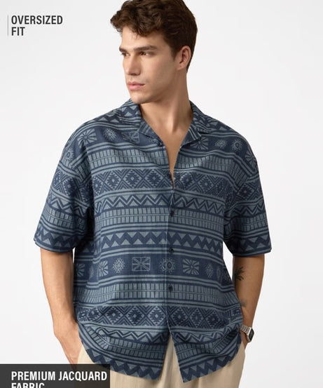 Jacquard Aztec Drift Oversized Shirts
