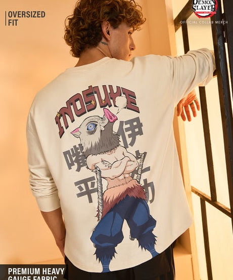 Demon Slayer Inosuke Oversized Full Sleeve T-Shirts
