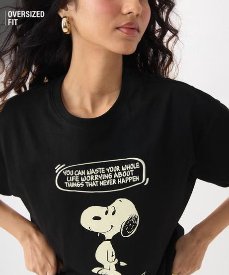 Peanuts Overthink Women Oversized T-Shirts