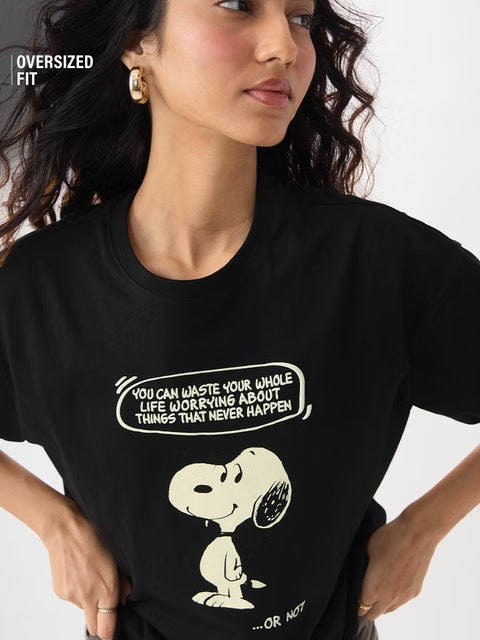 Peanuts Overthink Women Oversized T-Shirts