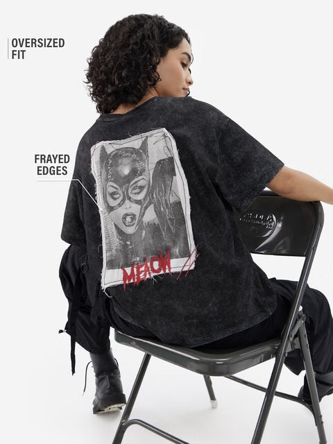 Catwoman Meaow Women Oversized T-Shirts