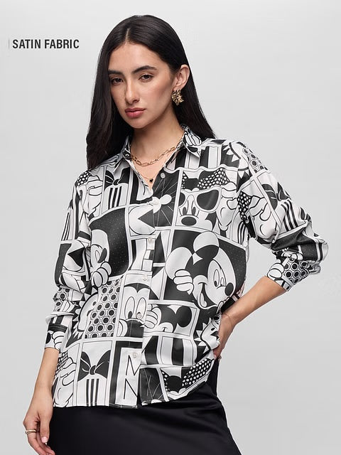 Satin Mickey Mouse Women Shirts