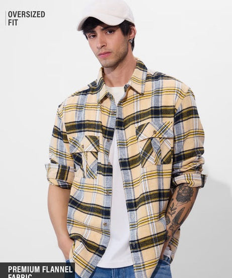Flannel Amber Men Utility Shirts