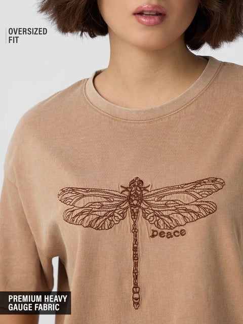 Dragonfly Peace Women Oversized T-Shirts